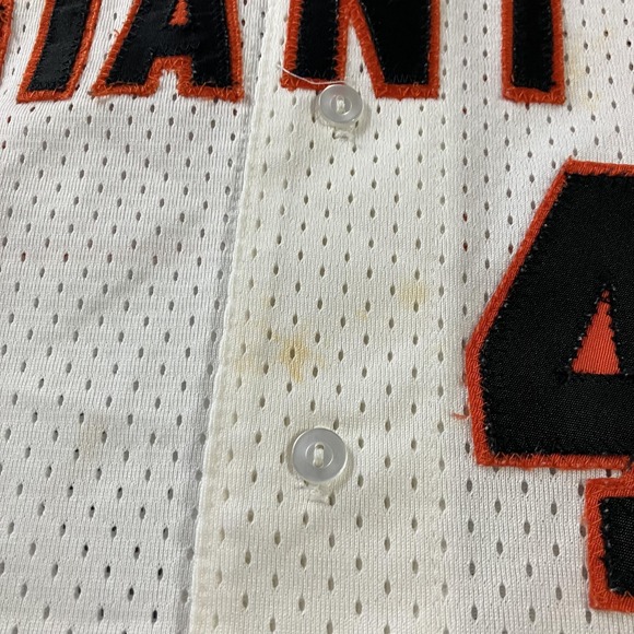 San Francisco Giants Jersey Mens Large White MLB Baseball Button Mesh 41 USA - Picture 2 of 8